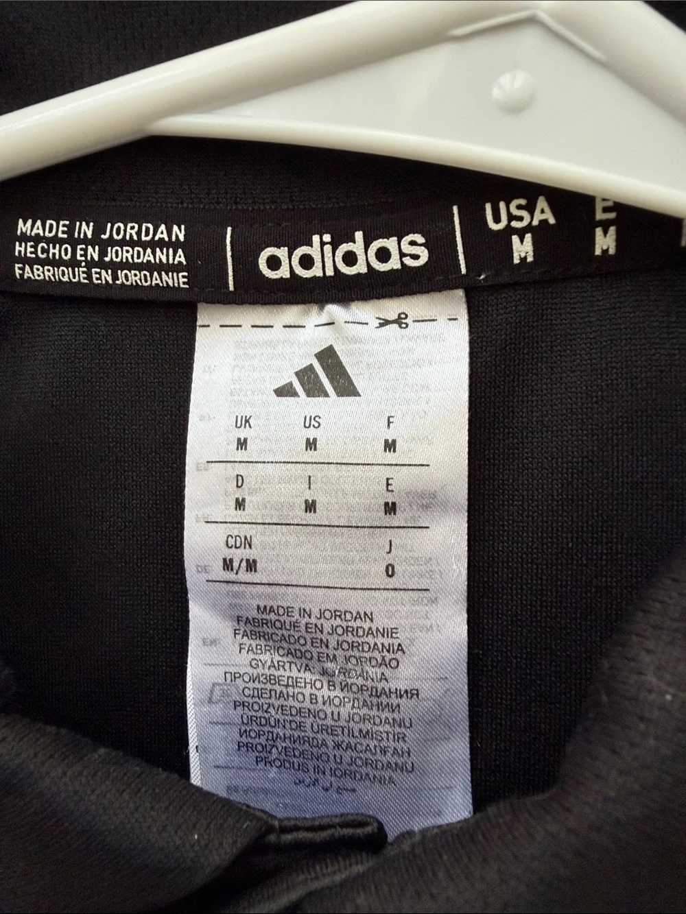 Adidas Men’s Black Short-Sleeve Polo with Sleeve Logo Size Medium M